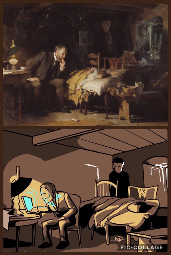 Medicine Then and Now (Cartoon artwork by NathanAGray)